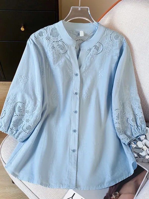 Premium Exclusive imported cotton Women’s Woven Shirt Collection sky blue  ✨